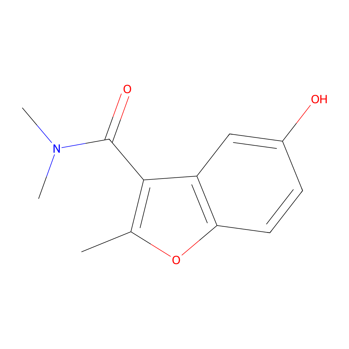 5-hydroxy-N,N,2-trimethyl-1-benzofuran-3-carboxamide molecular structure, CAS 405270-97-5