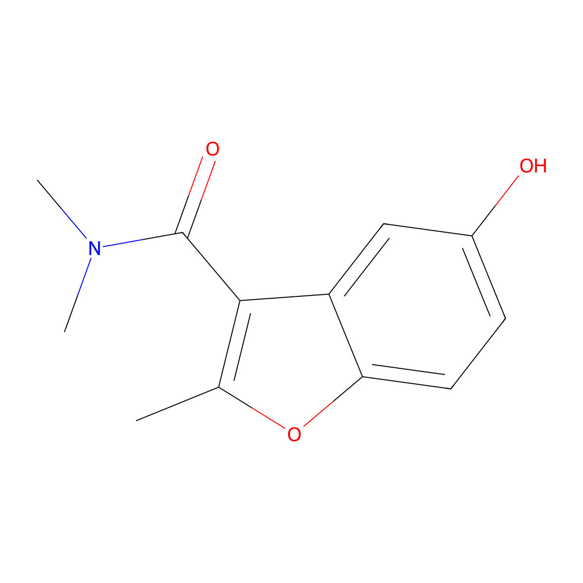 5-hydroxy-N,N,2-trimethyl-1-benzofuran-3-carboxamide molecular structure, CAS 405270-97-5