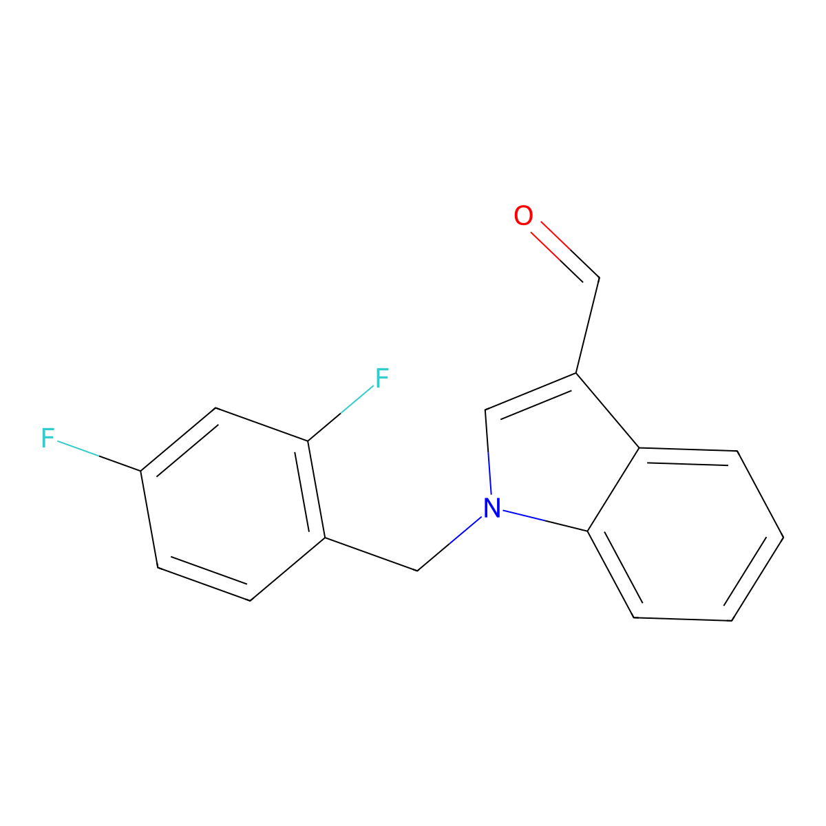 1-(2,4-Difluorobenzyl)-3-formyl-1H-indole molecular structure, CAS 405274-90-0