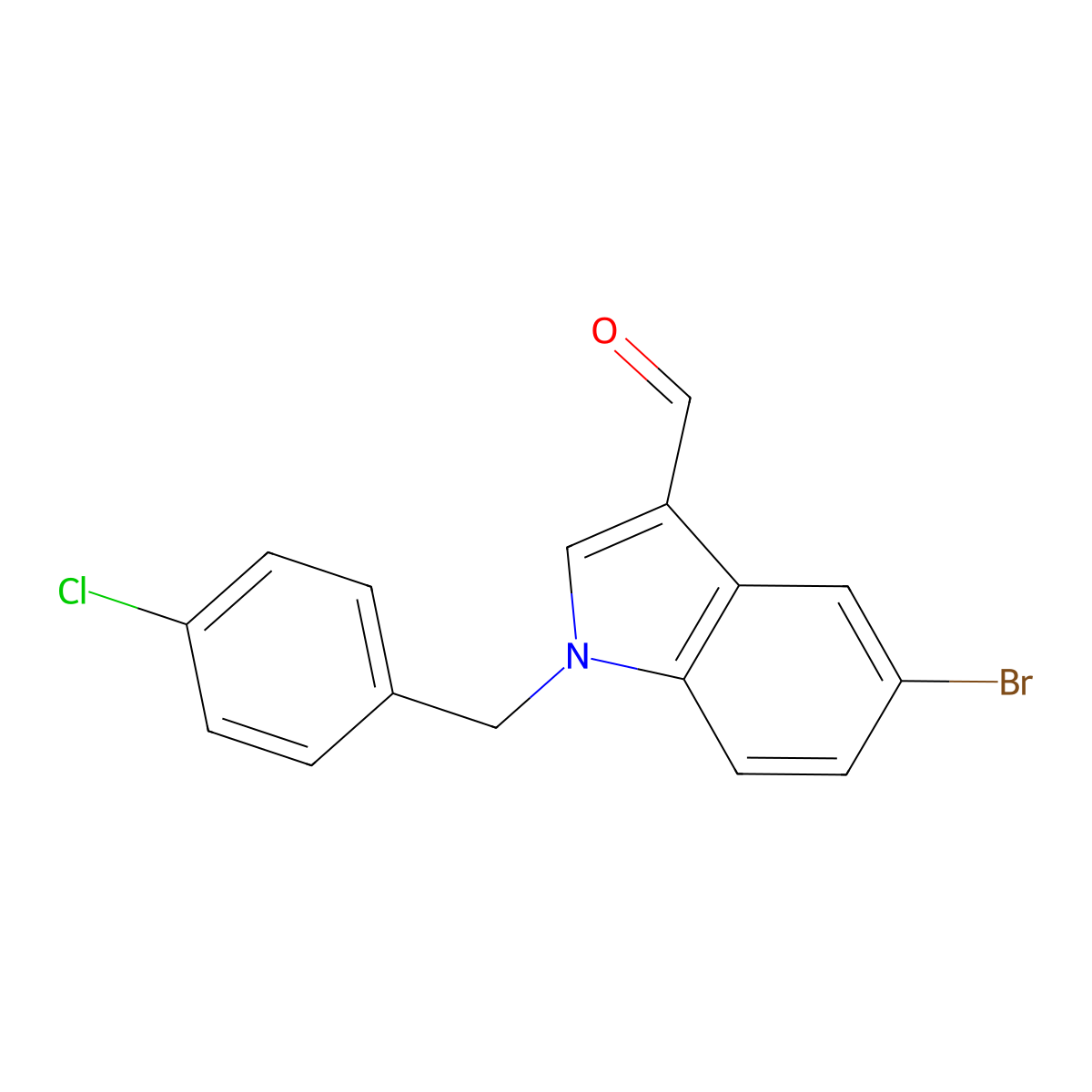 5-bromo-1-(4-chlorobenzyl)-1H-indole-3-carbaldehyde molecular structure, CAS 405274-93-3