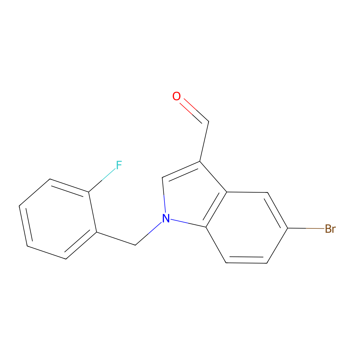 5-bromo-1-(2-fluorobenzyl)-1H-indole-3-carbaldehyde molecular structure, CAS 405274-94-4