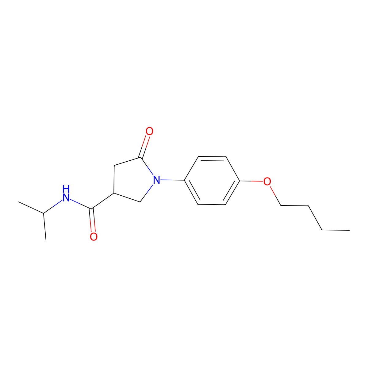 1-(4-butoxyphenyl)-5-oxo-N-propan-2-ylpyrrolidine-3-carboxamide molecular structure, CAS 405276-97-3