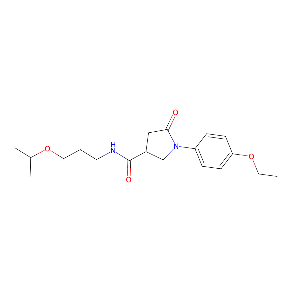 1-(4-ethoxyphenyl)-5-oxo-N-(3-propan-2-yloxypropyl)pyrrolidine-3-carboxamide molecular structure, CAS 405276-99-5