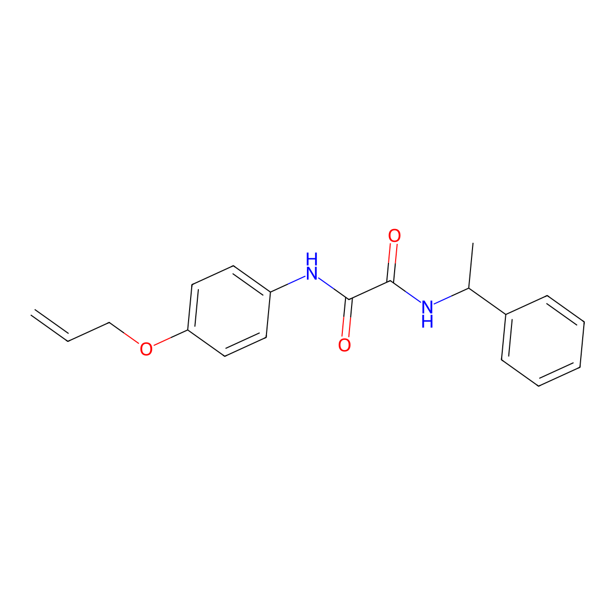 N'-(1-phenylethyl)-N-(4-prop-2-enoxyphenyl)oxamide molecular structure, CAS 405277-07-8
