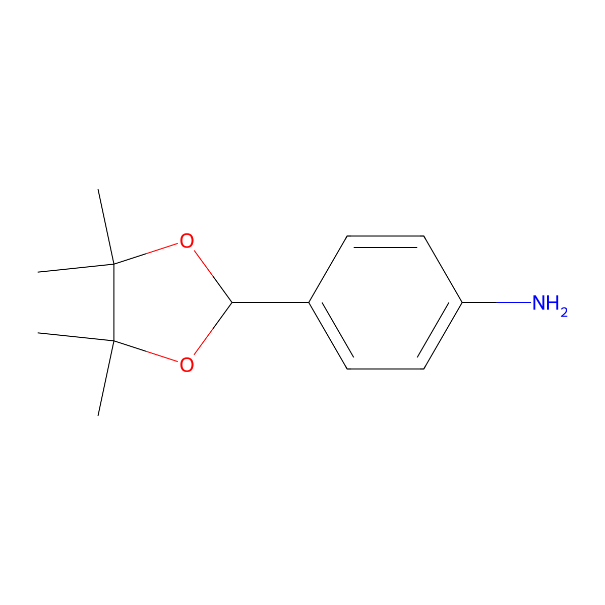 4-(4,4,5,5-Tetramethyl-1,3-dioxolan-2-yl)aniline molecular structure, CAS 405277-41-0