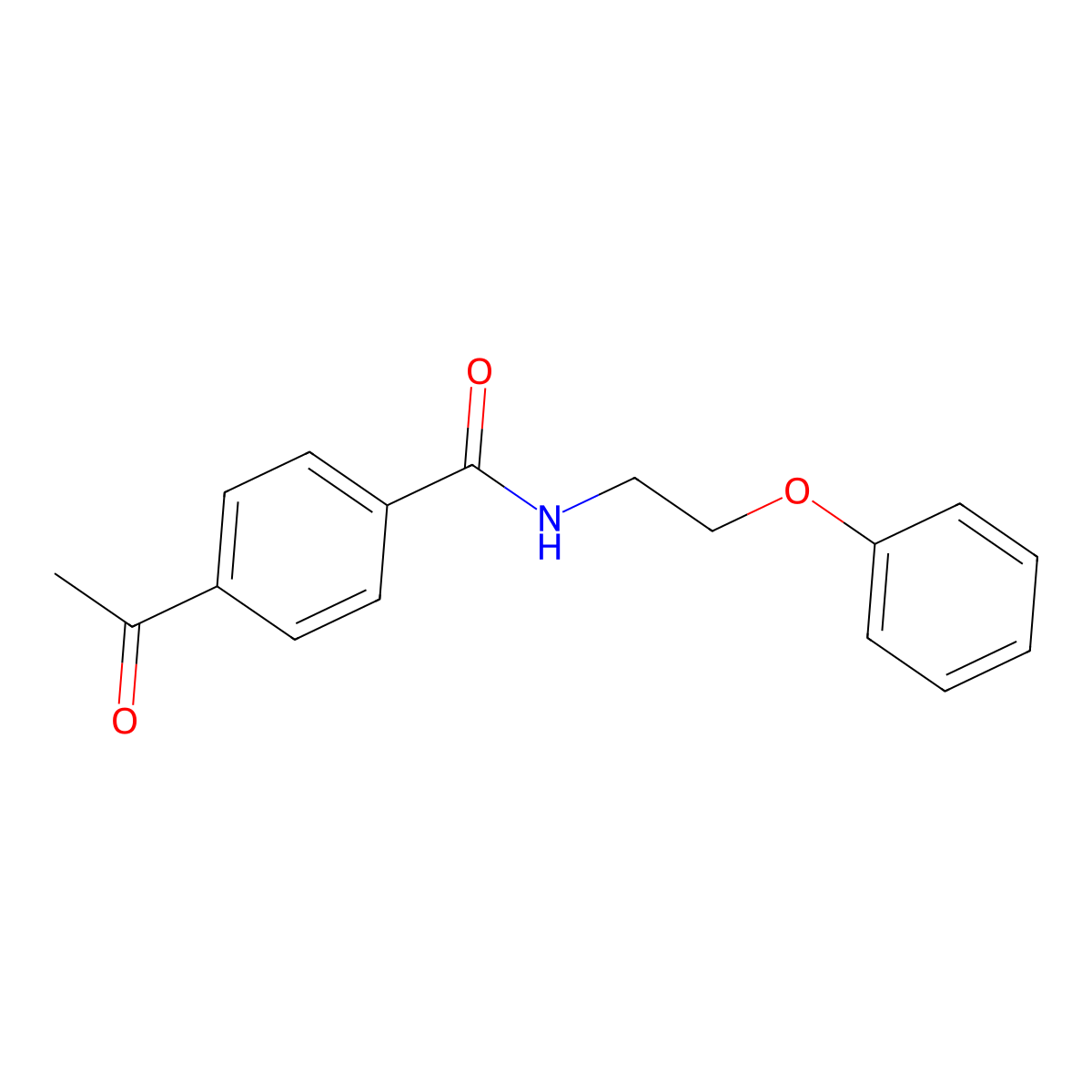 4-acetyl-N-(2-phenoxyethyl)benzamide molecular structure, CAS 405277-42-1