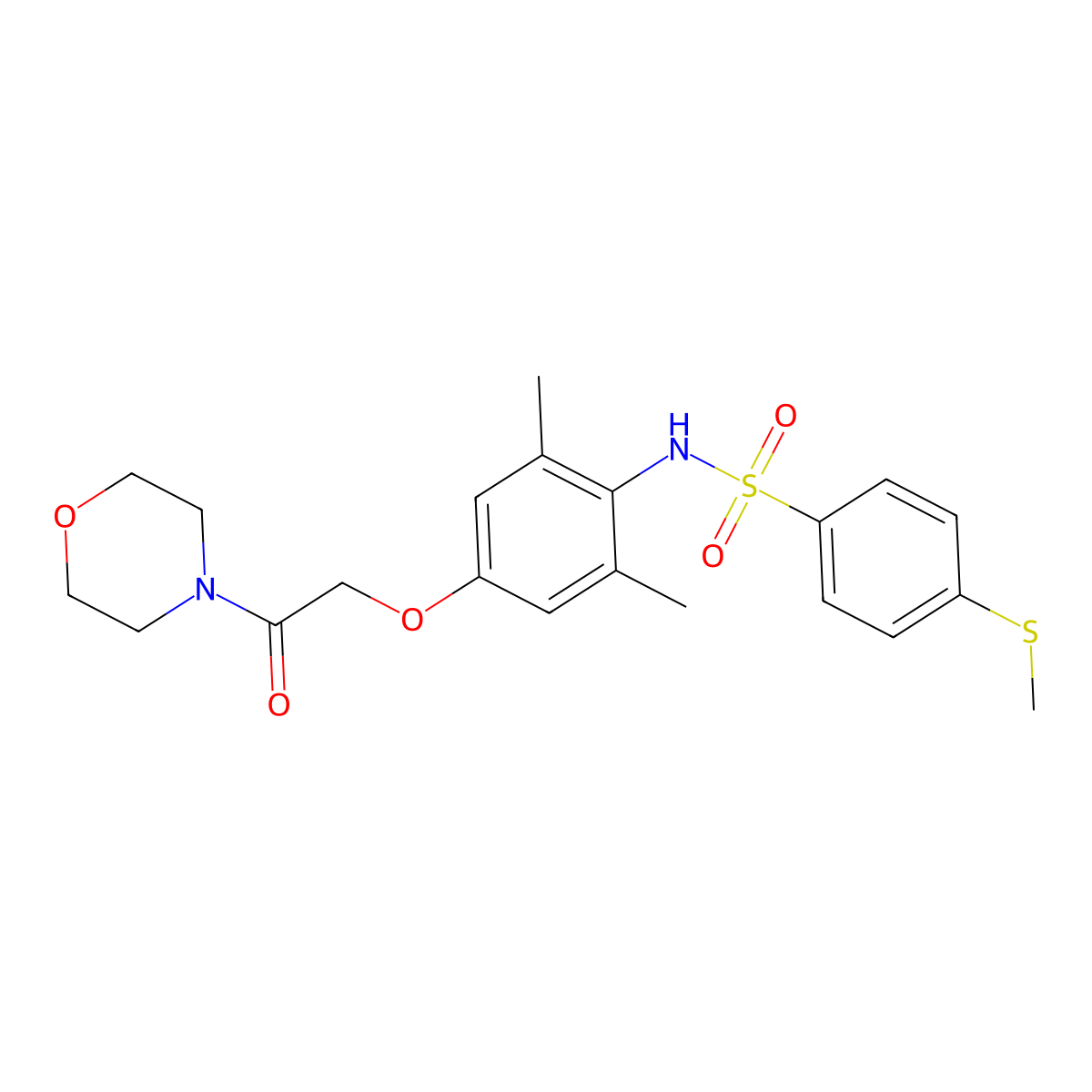N-[2,6-dimethyl-4-(2-morpholin-4-yl-2-oxoethoxy)phenyl]-4-methylsulfanylbenzenesulfonamide molecular structure, CAS 405277-46-5