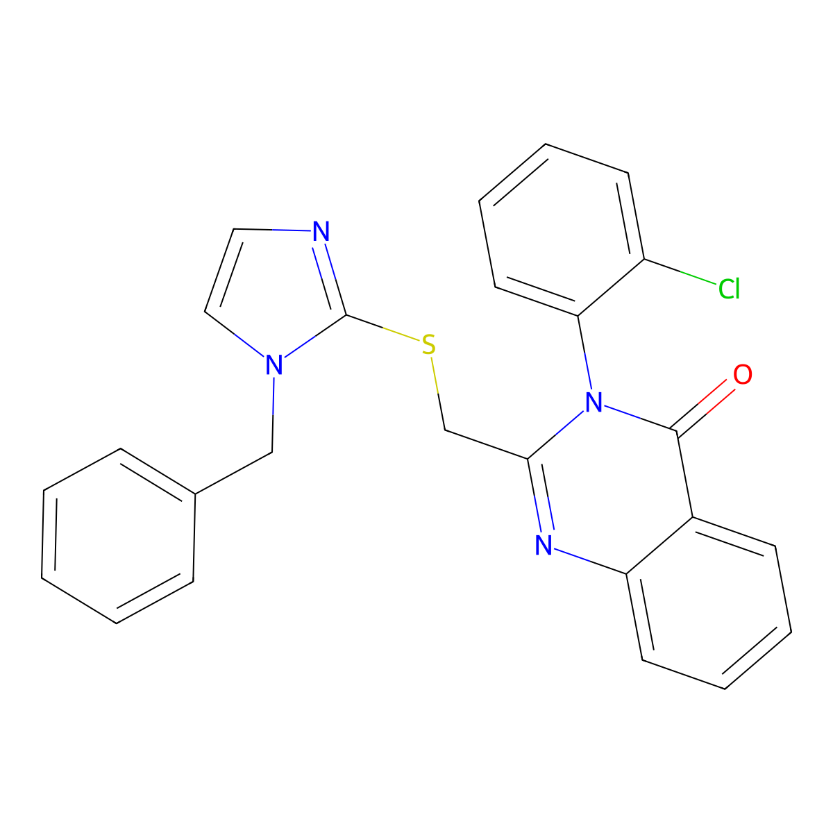 2-[(1-Benzylimidazol-2-yl)sulfanylmethyl]-3-(2-chlorophenyl)quinazolin-4-one molecular structure, CAS 405277-48-7