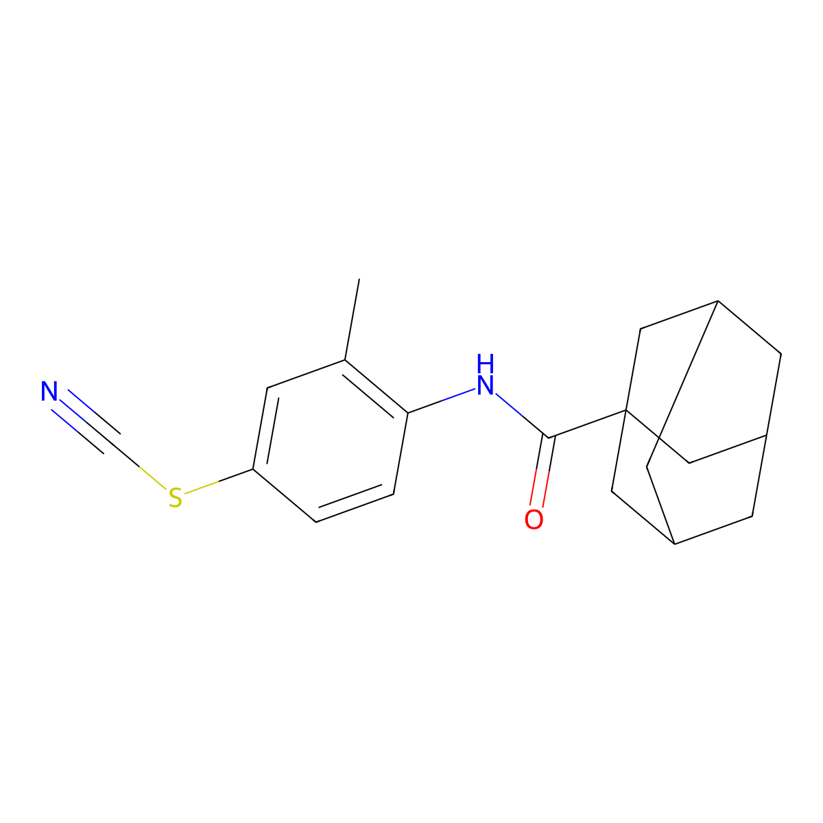 4-[(1-Adamantylcarbonyl)amino]-3-methylphenyl thiocyanate molecular structure, CAS 405277-55-6