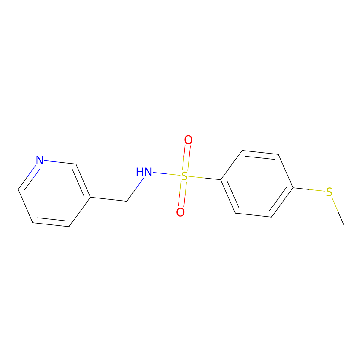 4-(Methylsulfanyl)-N-(3-pyridinylmethyl)benzenesulfonamide molecular structure, CAS 405277-58-9