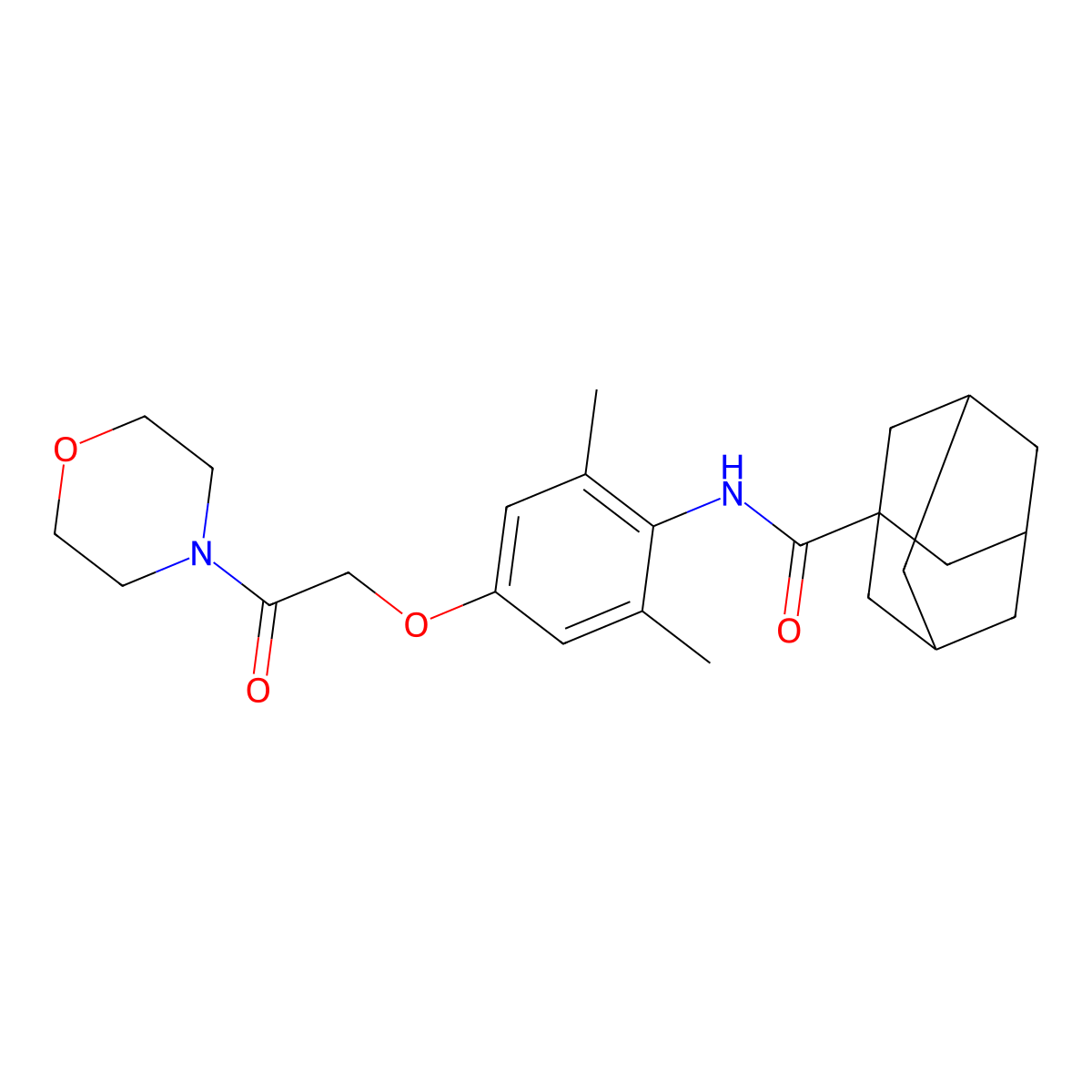 N-[2,6-dimethyl-4-(2-morpholin-4-yl-2-oxoethoxy)phenyl]adamantane-1-carboxamide molecular structure, CAS 405277-68-1