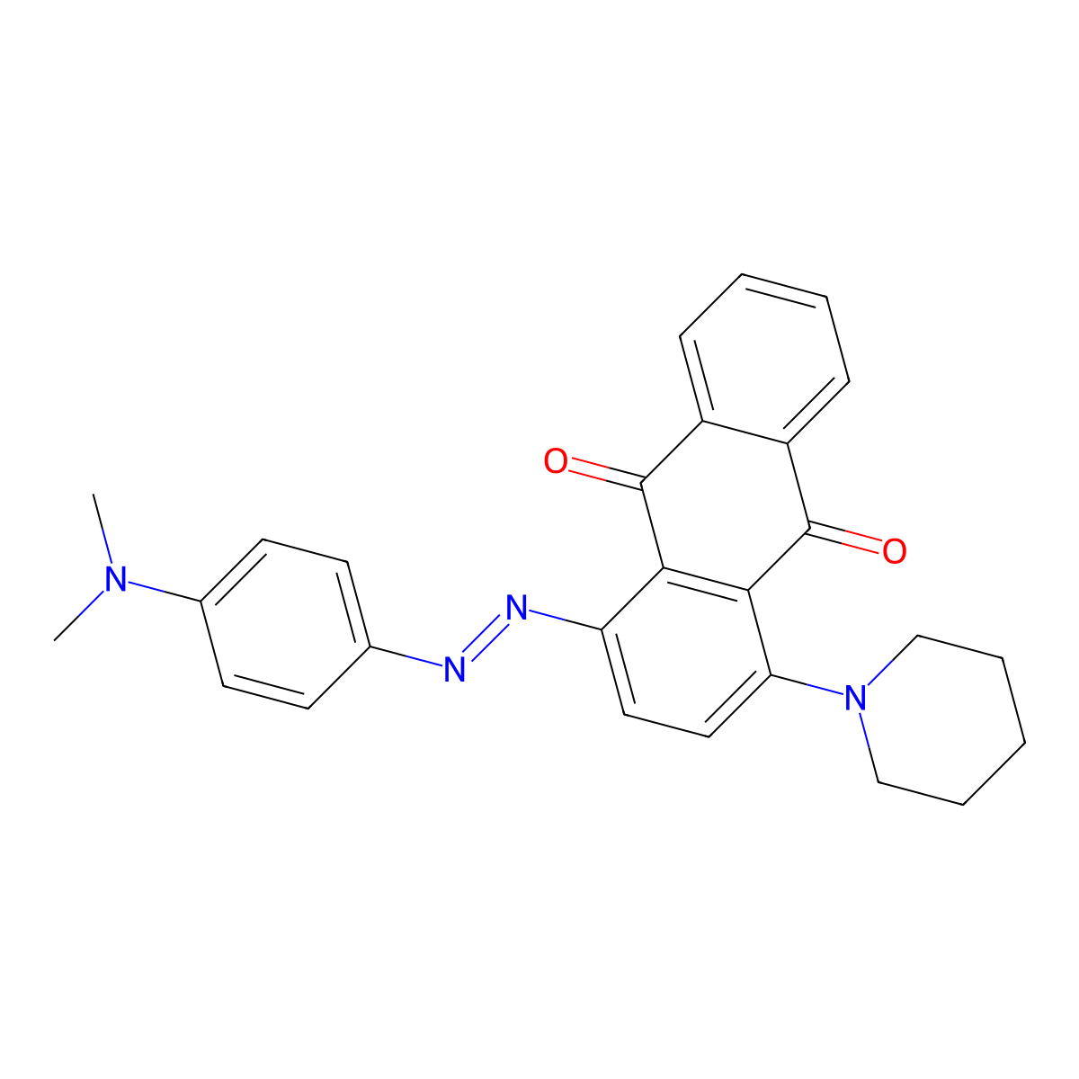1-(4-Dimethylaminophenylazo)-4-piperidino-anthraquinone molecular structure, CAS 405277-83-0