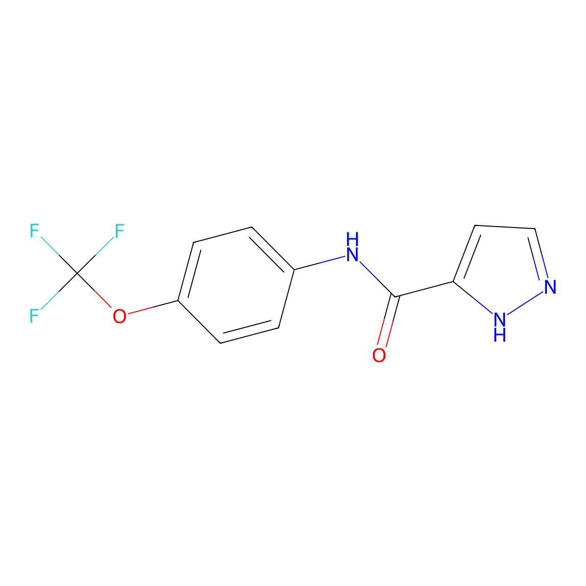 N-(4-(trifluoromethoxy)phenyl)-1H-pyrazole-3-carboxamide molecular structure, CAS 405278-62-8
