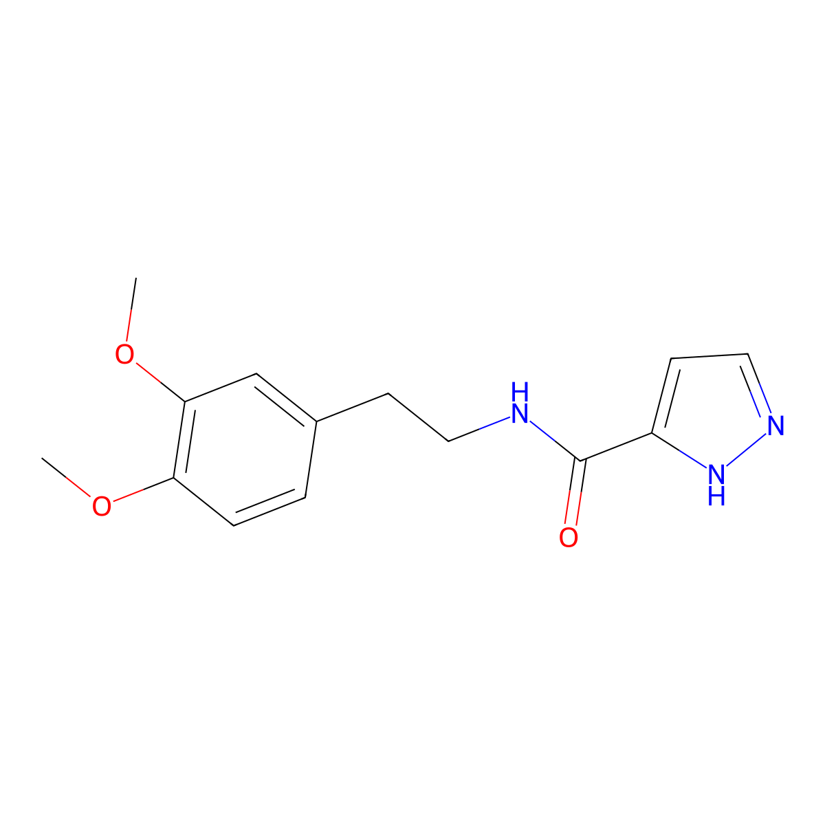 N-[2-(3,4-dimethoxyphenyl)ethyl]-1H-pyrazole-5-carboxamide molecular structure, CAS 405278-68-4