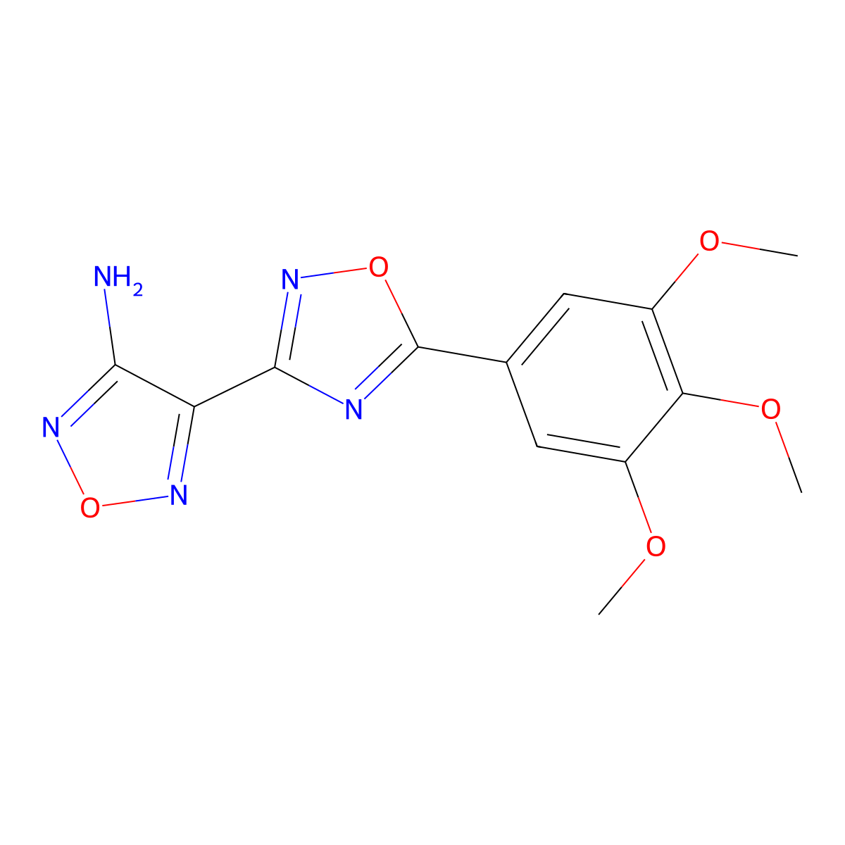 4-[5-(3,4,5-Trimethoxyphenyl)-1,2,4-oxadiazol-3-yl]-1,2,5-oxadiazol-3-amine molecular structure, CAS 405279-10-9