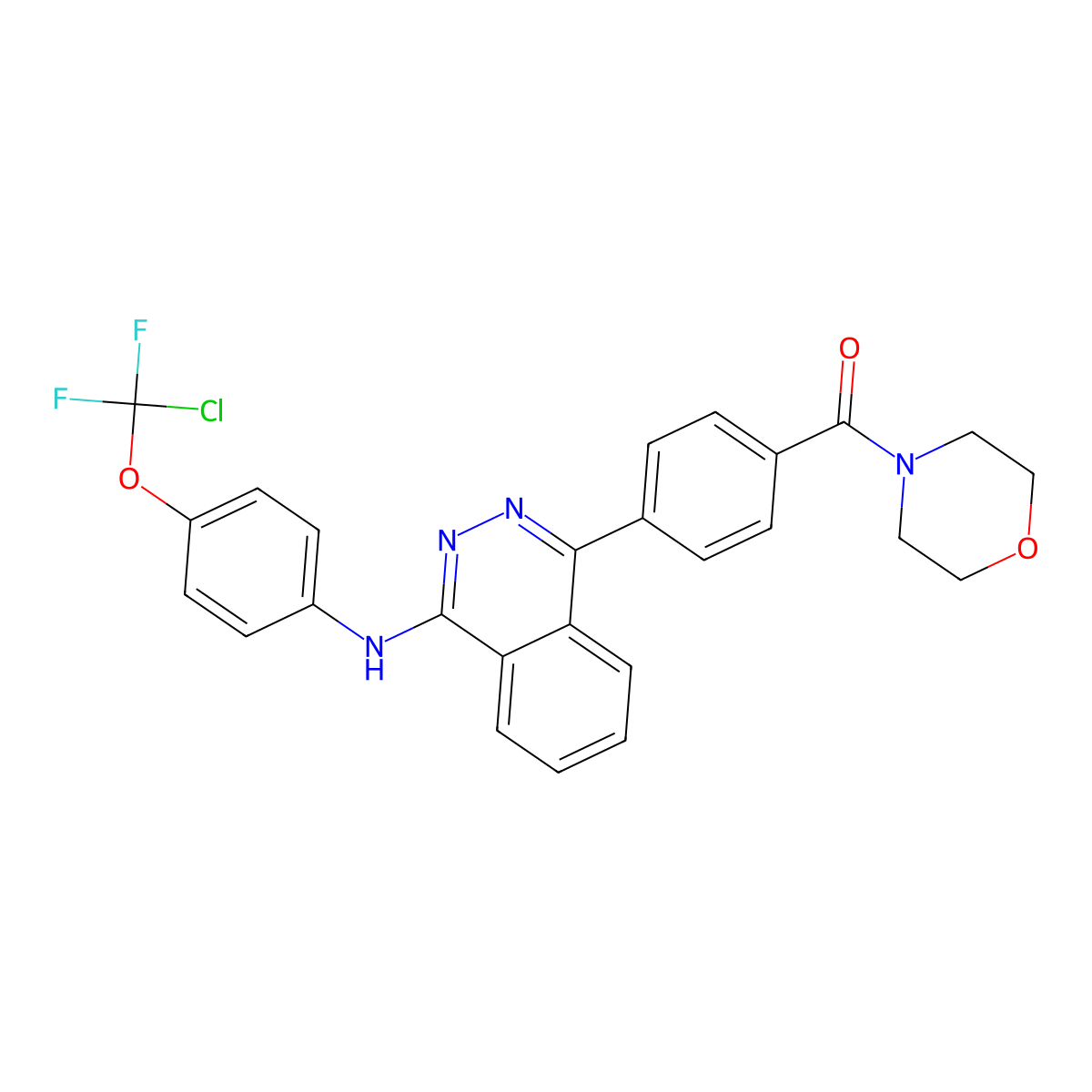 (4-(4-((4-(Chlorodifluoromethoxy)phenyl)amino)phthalazin-1-yl)phenyl)(morpholino)methanone molecular structure, CAS 405279-18-7