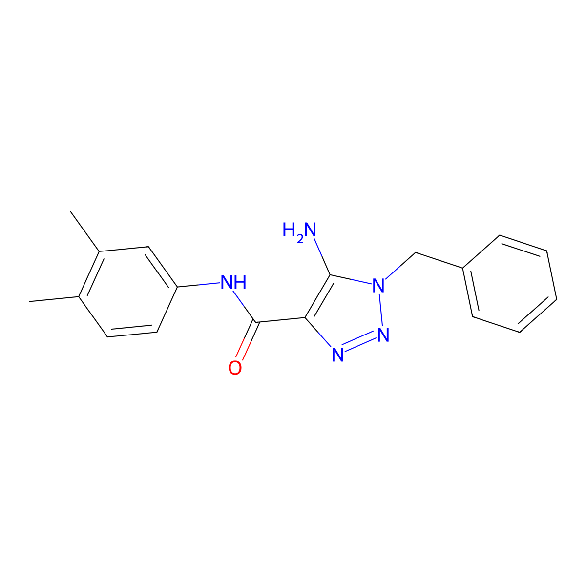 5-amino-1-benzyl-N-(3,4-dimethylphenyl)-1H-1,2,3-triazole-4-carboxamide molecular structure, CAS 405279-24-5