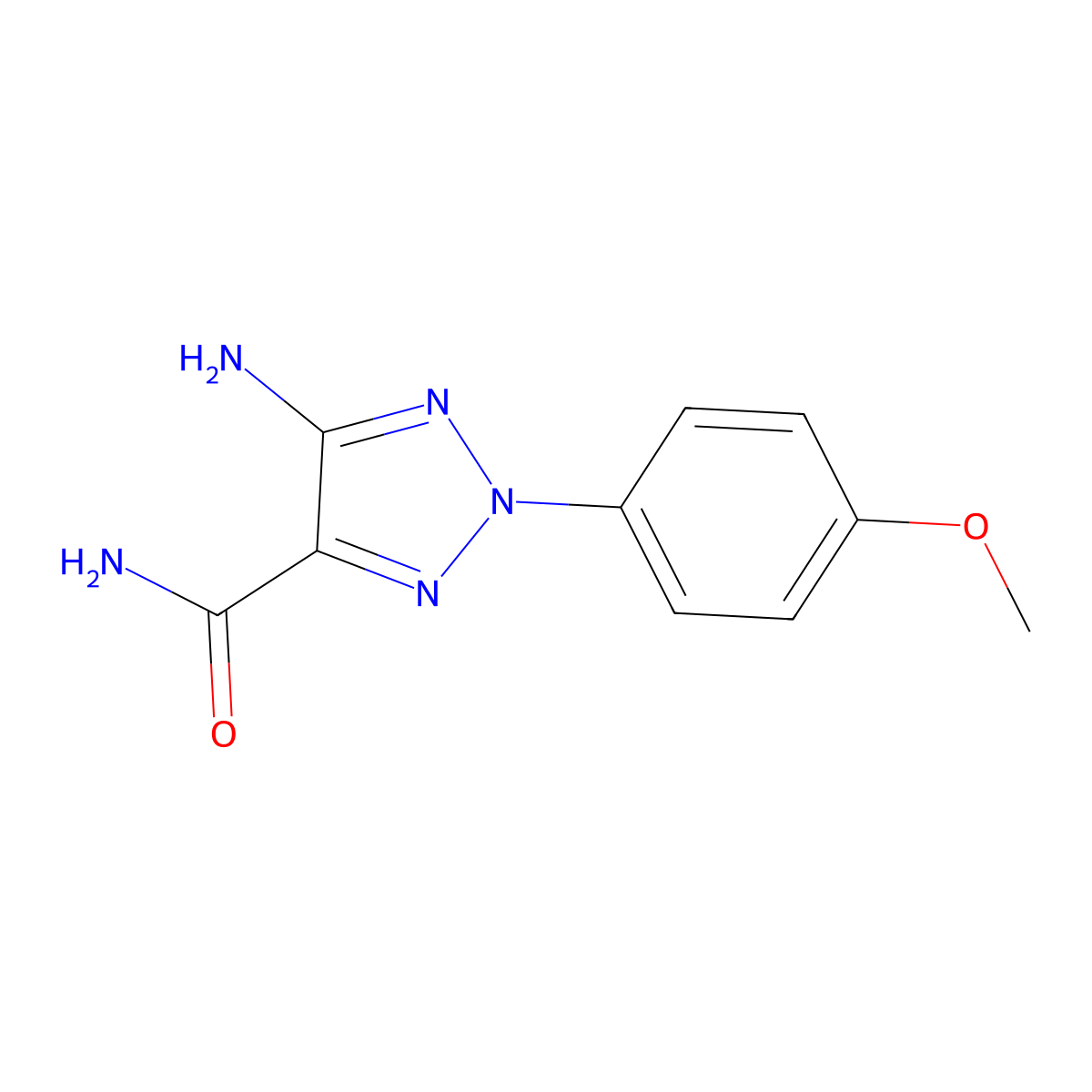 5-amino-2-(4-methoxyphenyl)-2H-1,2,3-triazole-4-carboxamide molecular structure, CAS 405279-30-3