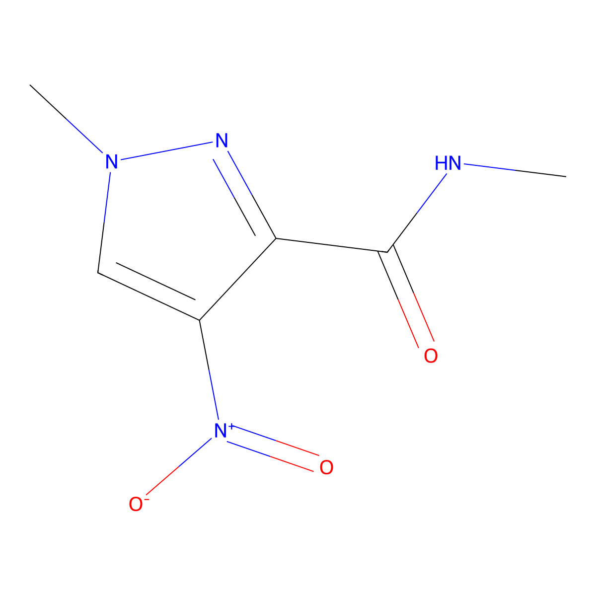 N,1-dimethyl-4-nitropyrazole-3-carboxamide molecular structure, CAS 405279-32-5
