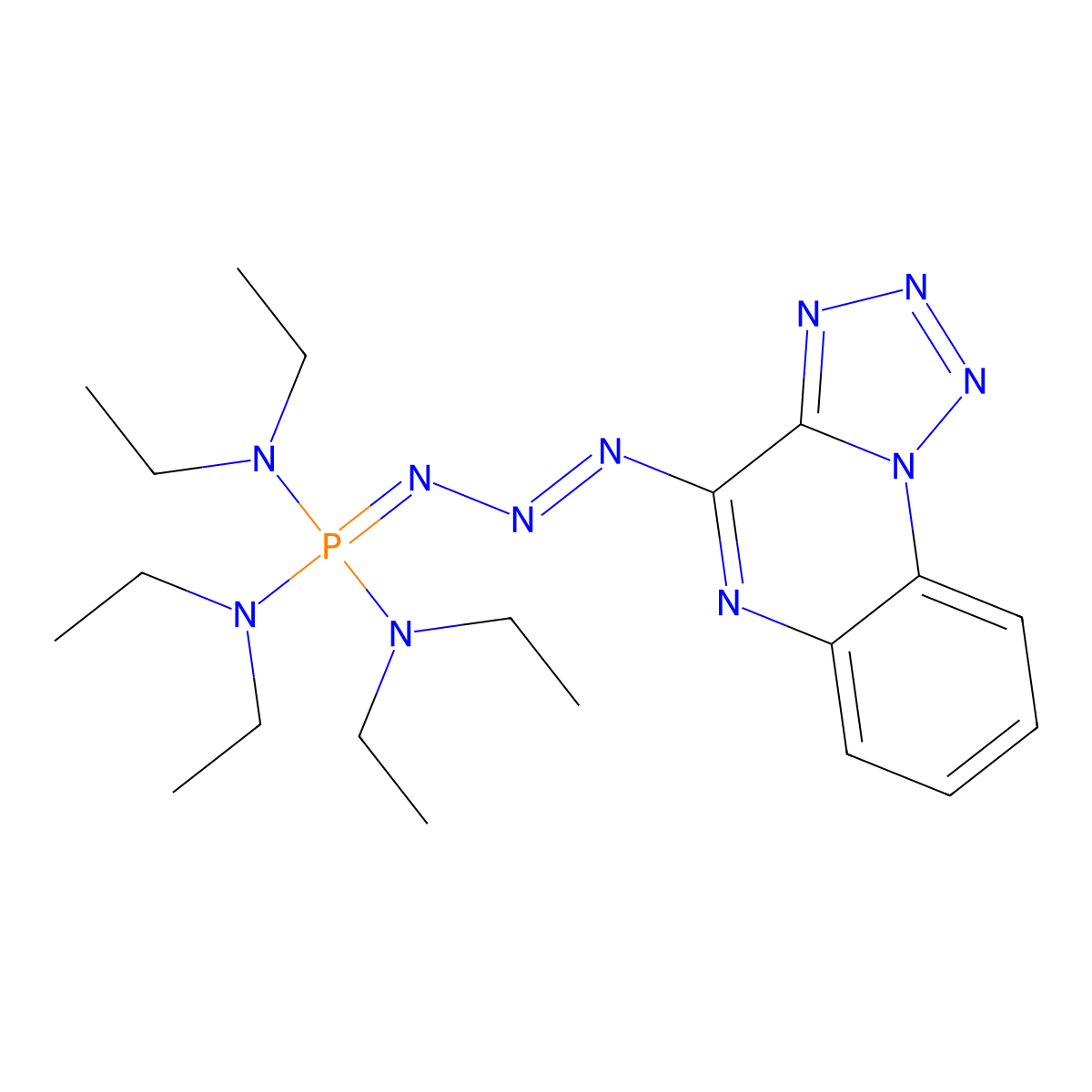 N-[bis(diethylamino)(3-tetraazolo[1,5-a]quinoxalin-4-yl-2-triazenylidene)phosphoranyl]-N,N-diethylamine molecular structure, CAS 405279-43-8