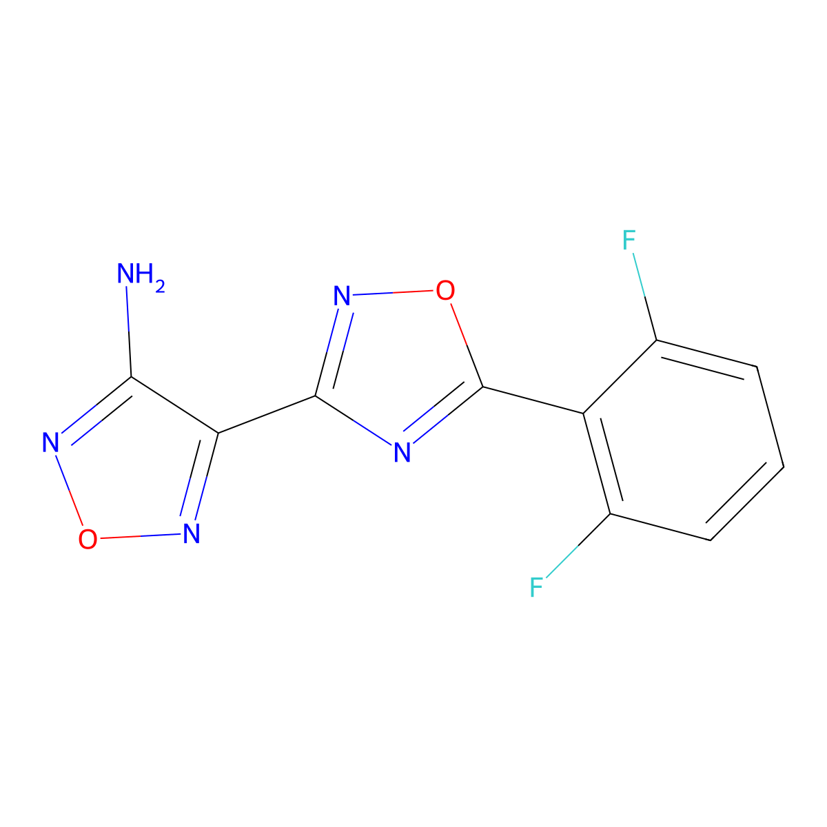 4-[5-(2,6-Difluorophenyl)-1,2,4-oxadiazol-3-yl]-1,2,5-oxadiazol-3-amine molecular structure, CAS 405279-52-9