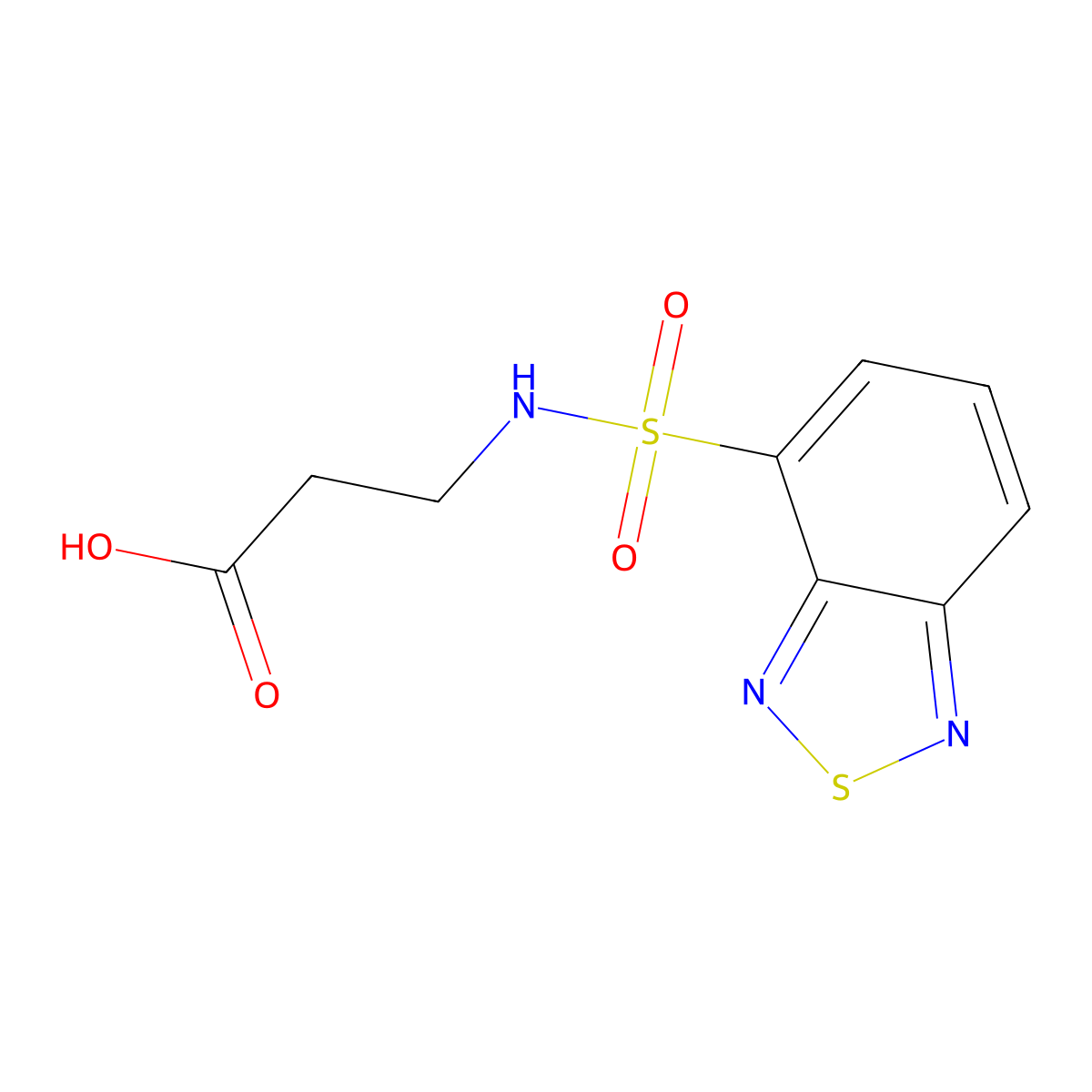3-(Benzo[1,2,5]thiadiazole-4-sulfonylamino)-propionic acid molecular structure, CAS 405279-59-6
