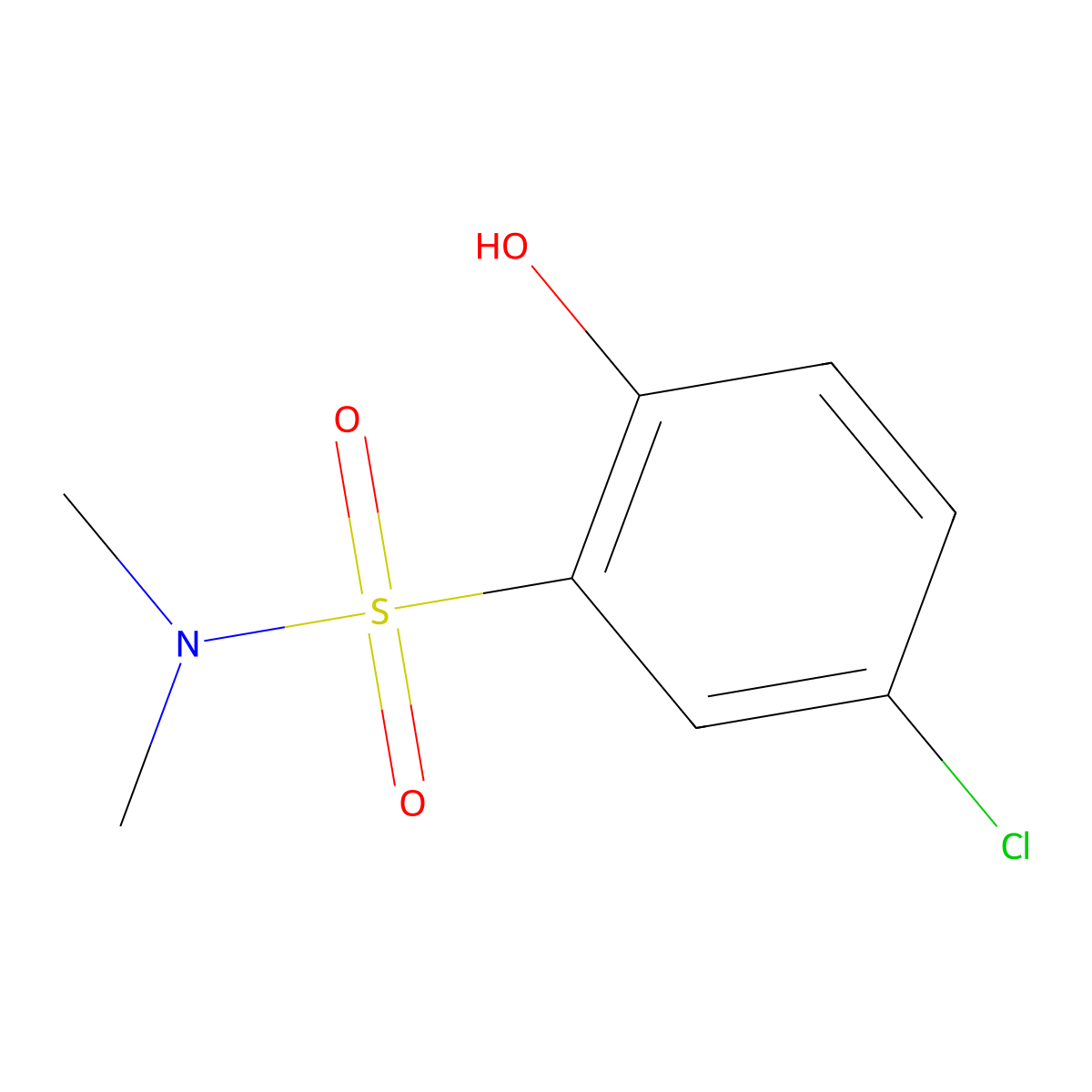 5-chloro-2-hydroxy-N,N-dimethylbenzene-1-sulfonamide molecular structure, CAS 405281-52-9
