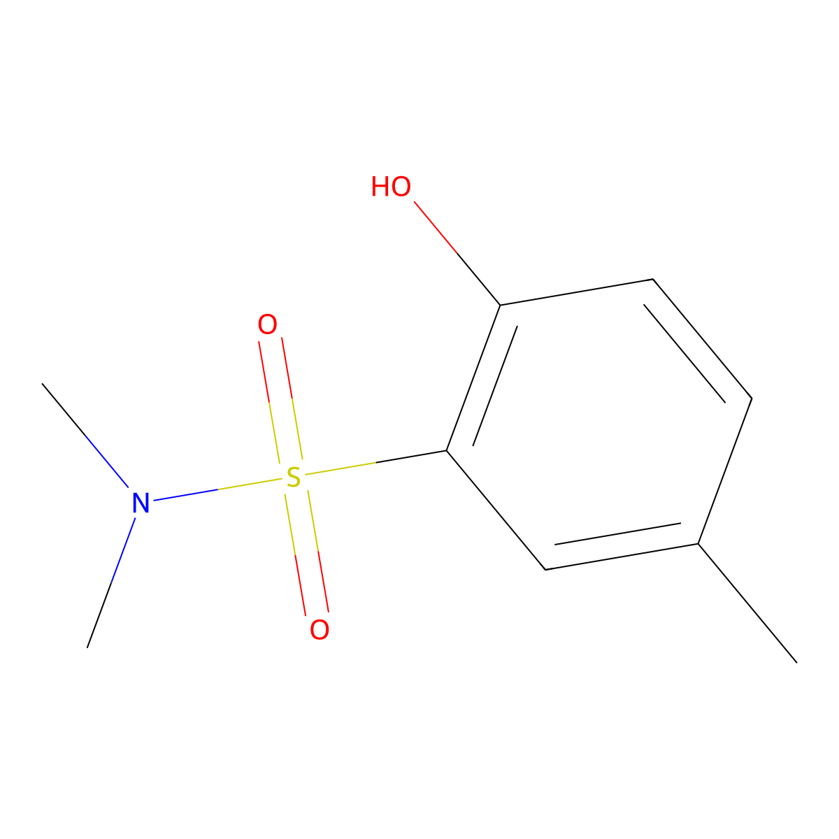 2-hydroxy-N,N,5-trimethylbenzene-1-sulfonamide molecular structure, CAS 405281-54-1