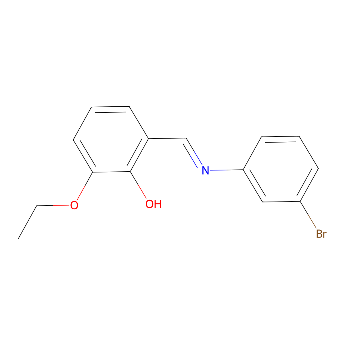 2-{(E)-[(3-bromophenyl)imino]methyl}-6-ethoxyphenol molecular structure, CAS 405285-84-9