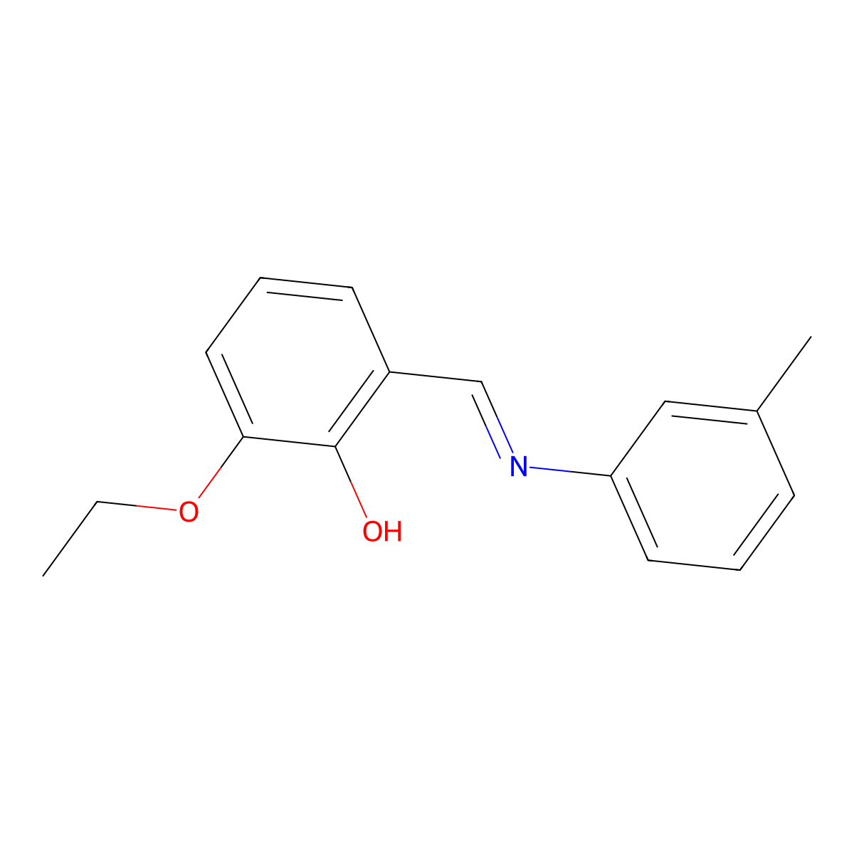 2-ethoxy-6-{(E)-[(3-methylphenyl)imino]methyl}phenol molecular structure, CAS 405287-44-7