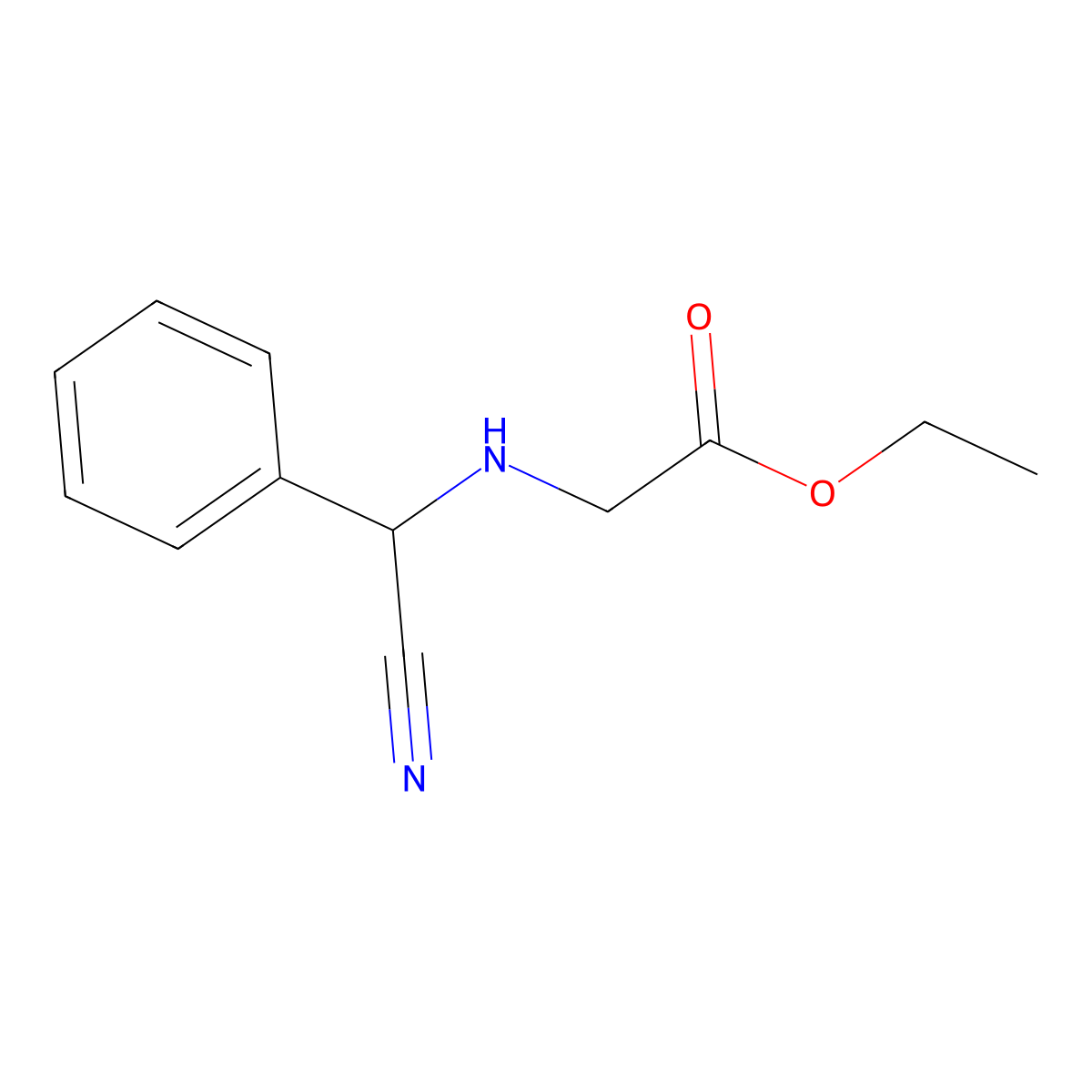 Ethyl 2-[[cyano(phenyl)methyl]amino]acetate molecular structure, CAS 405292-37-7