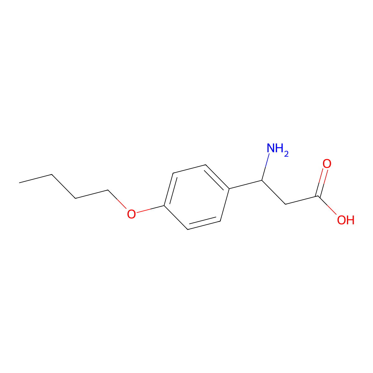 3-Amino-3-(4-butoxyphenyl)propanoic acid molecular structure, CAS 405294-73-7