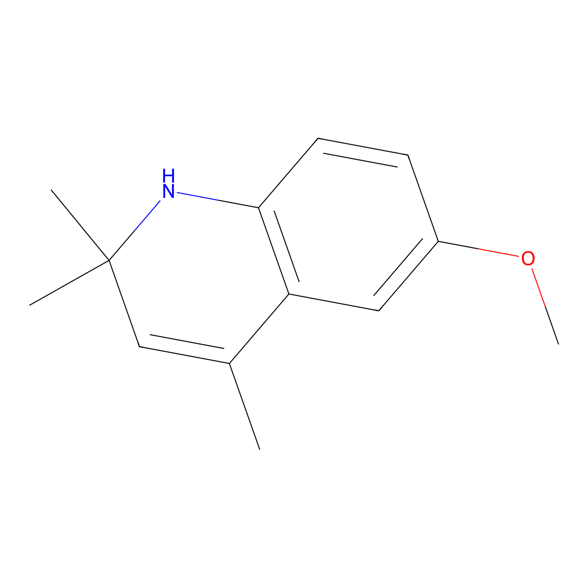 6-Methoxy-2,2,4-trimethyl-1,2-dihydroquinoline molecular structure, CAS 4053-50-3