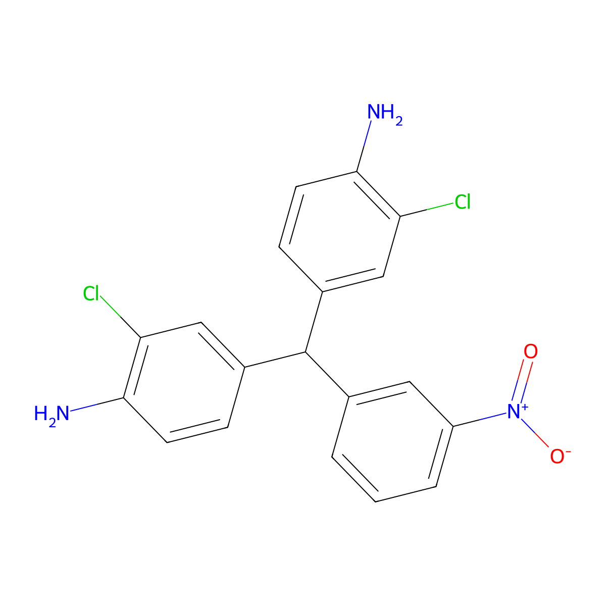 4,4'-[(3-Nitrophenyl)methanediyl]bis(2-chloroaniline) molecular structure, CAS 40530-26-5