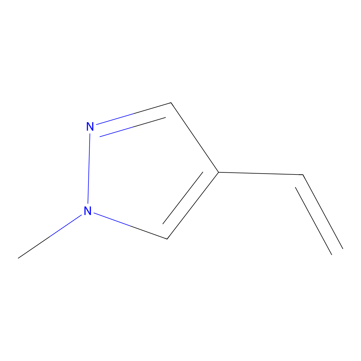 4-ethenyl-1-methyl-1H-pyrazole molecular structure, CAS 40534-35-8