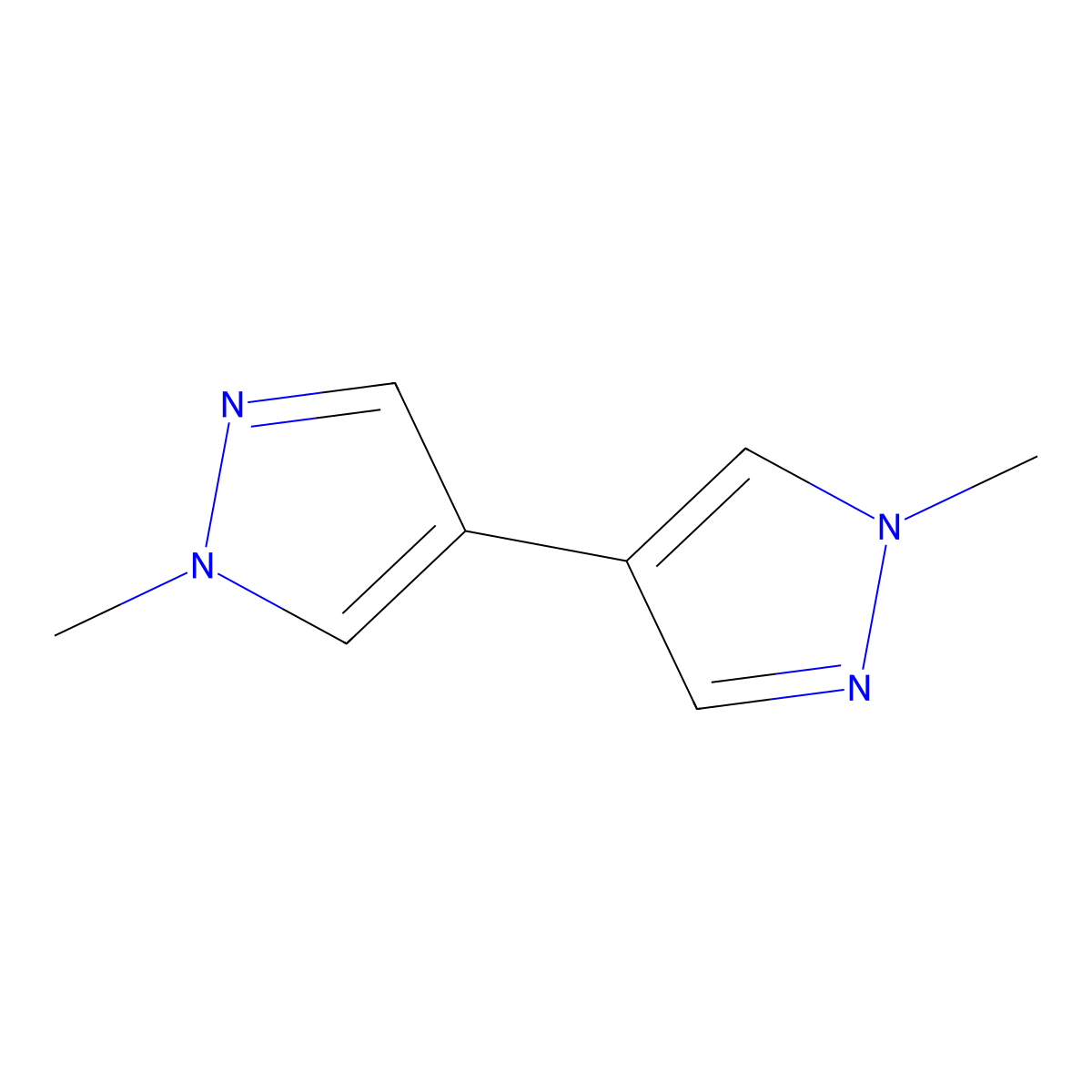 1,1'-Dimethyl-1h,1'h-4,4'-bipyrazole molecular structure, CAS 40534-39-2