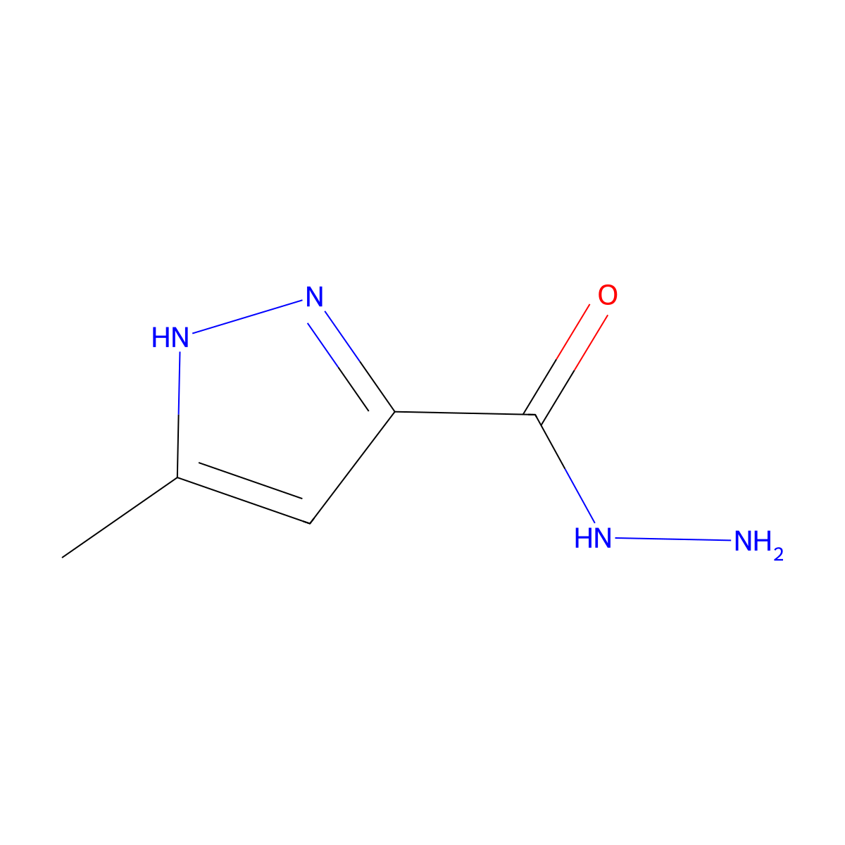 3-methyl-1H-pyrazole-5-carbohydrazide molecular structure, CAS 40535-14-6