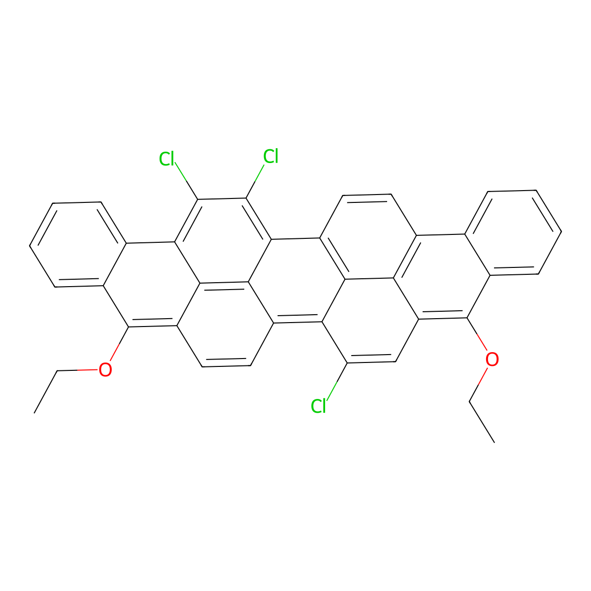 Anthra[9,1,2-cde]benzo[rst]pentaphene, trichloro-5,10-diethoxy- molecular structure, CAS 40537-72-2