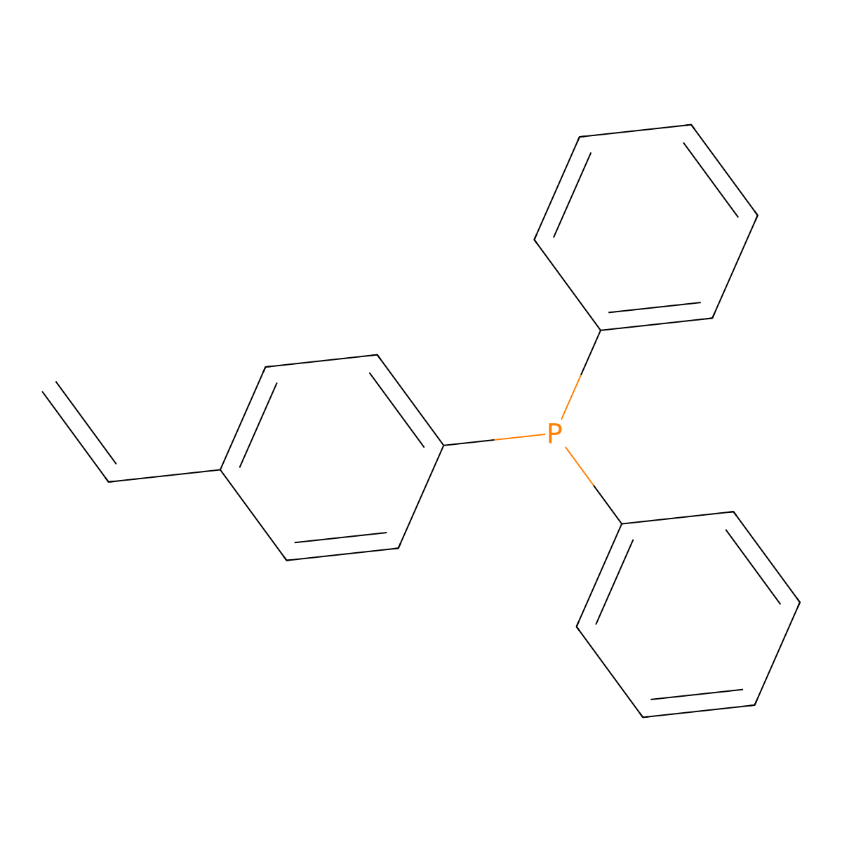 Diphenyl(4-vinylphenyl)phosphine , Diphenylphosphinostyrene molecular structure, CAS 40538-11-2