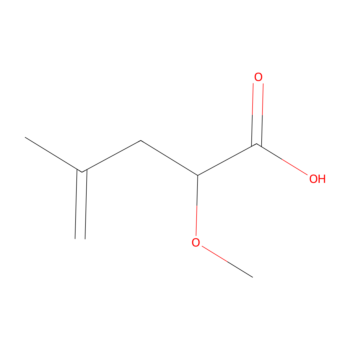 2-Methoxy-4-methylpent-4-enoic acid molecular structure, CAS 40539-01-3