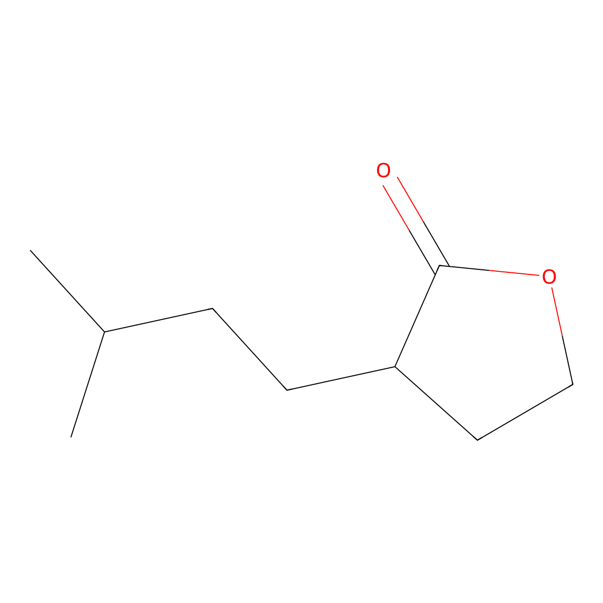 2(3H)-Furanone, dihydro-3-(3-methylbutyl)- molecular structure, CAS 40541-41-1