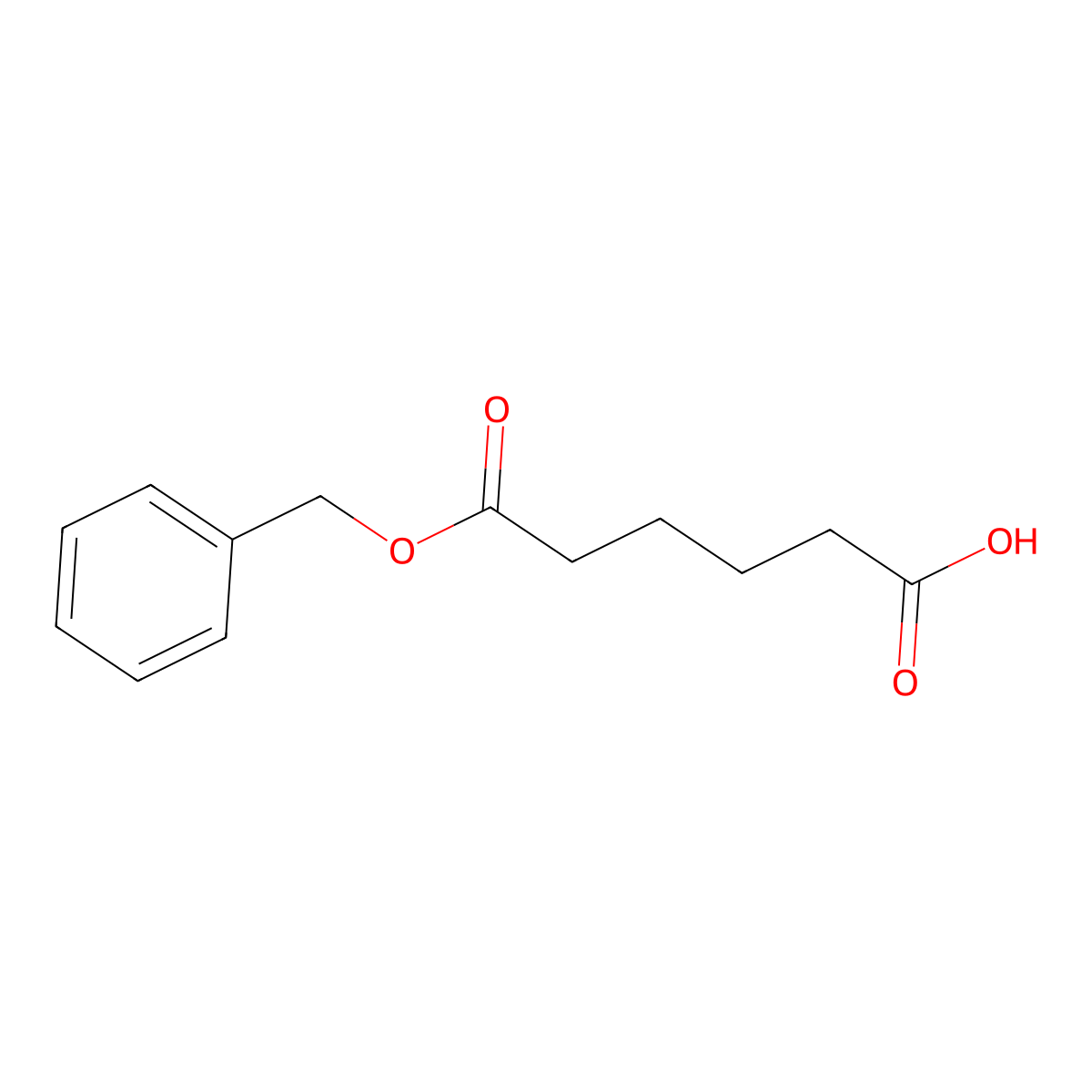 Adipic acid monobenzyl ester molecular structure, CAS 40542-90-3
