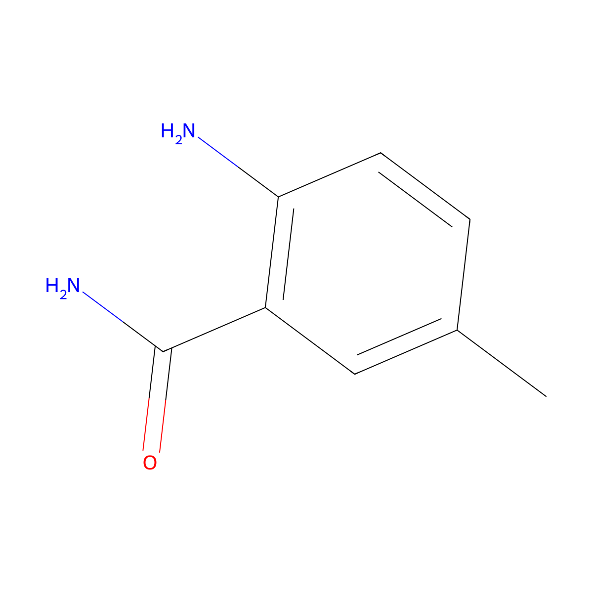 2-Amino-5-methylbenzamide molecular structure, CAS 40545-33-3