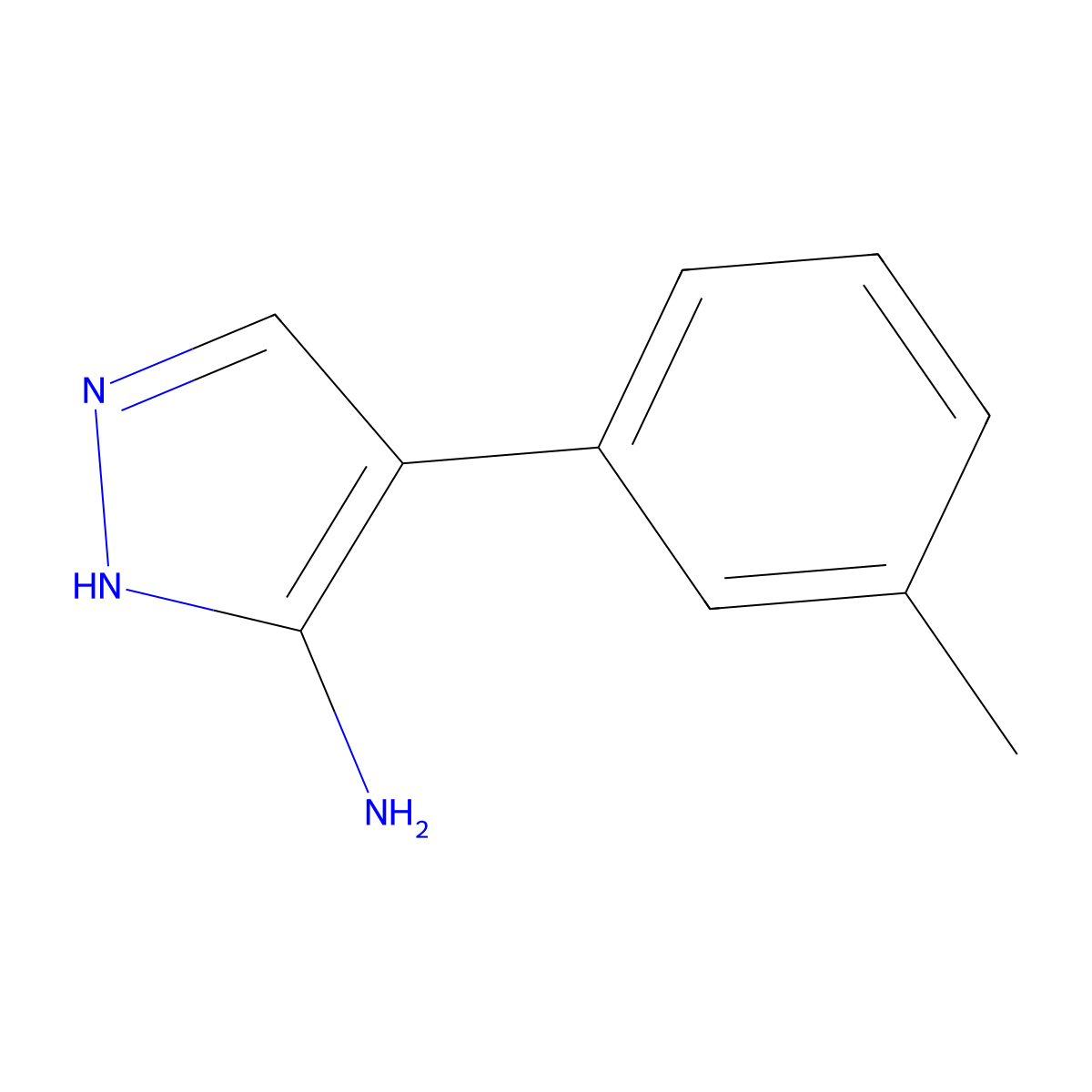 4-(3-methylphenyl)-1H-pyrazol-3-amine molecular structure, CAS 40545-62-8