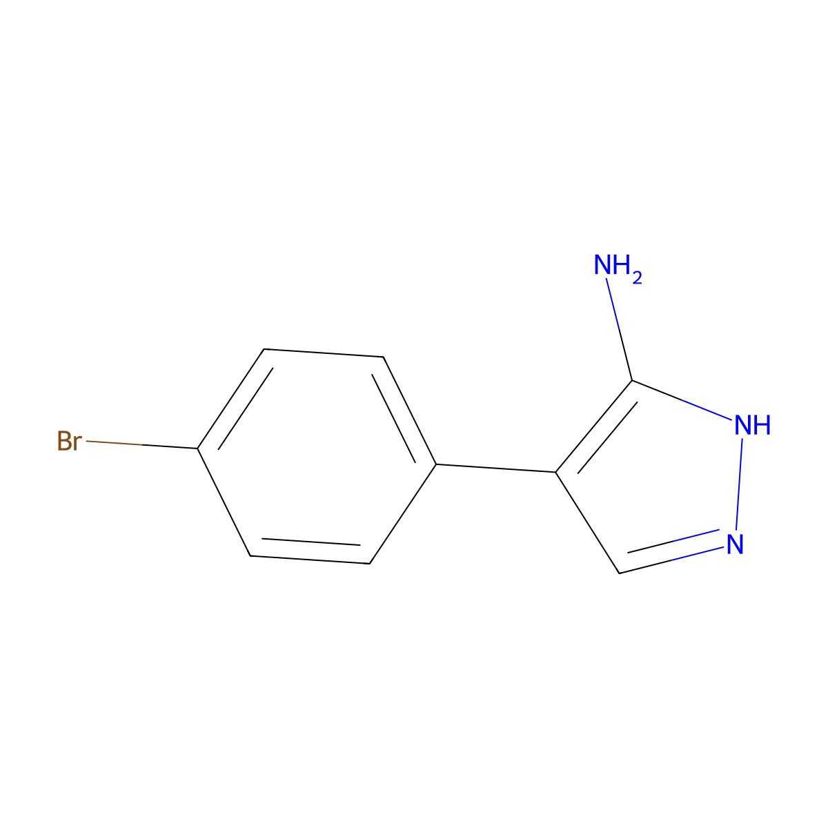 5-Amino-4-(4-bromophenyl)pyrazole molecular structure, CAS 40545-64-0