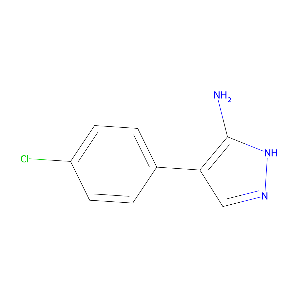 4-(4-Chlorophenyl)-1H-pyrazol-3-amine molecular structure, CAS 40545-65-1