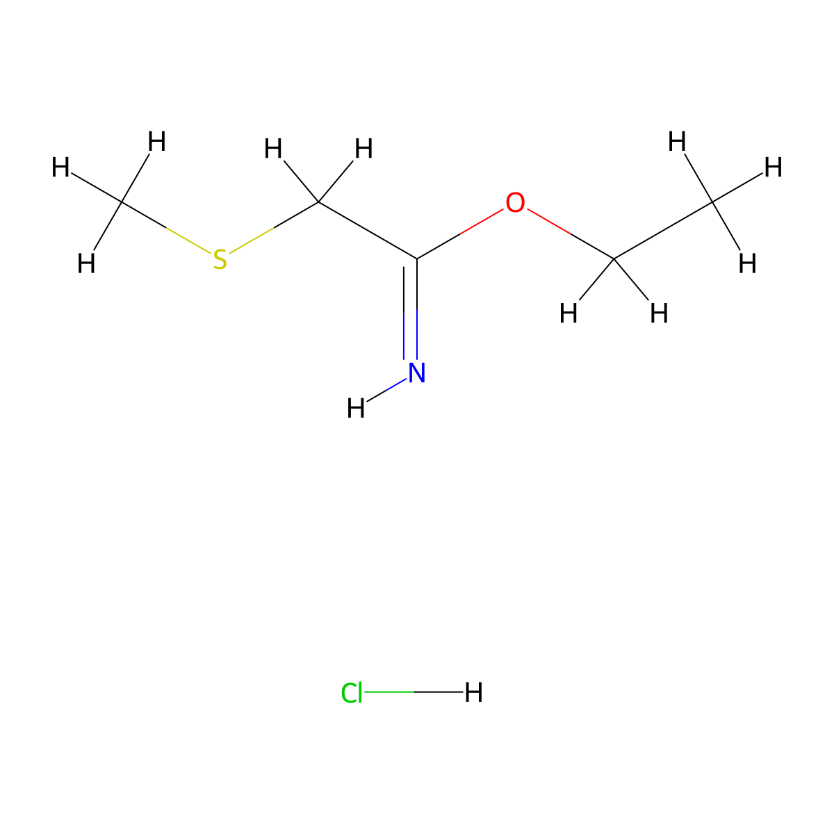 Ethyl 2-(methylsulfanyl)ethanimidate hydrochloride molecular structure, CAS 40546-40-5