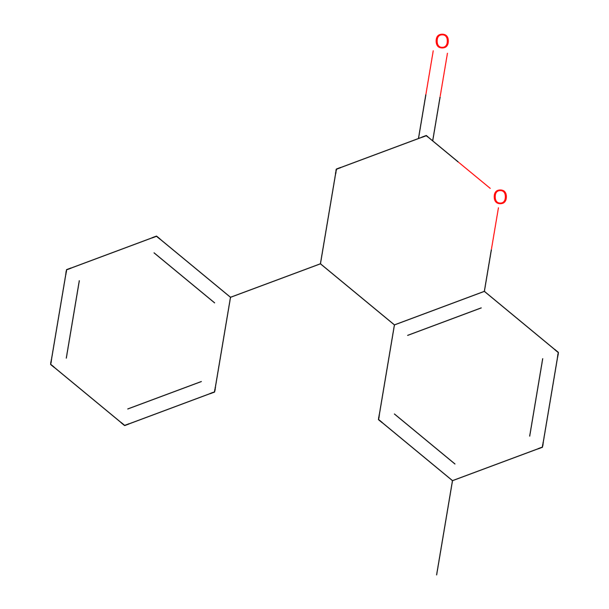 6-Methyl-4-phenyl-3,4-dihydrochromen-2-one molecular structure, CAS 40546-94-9