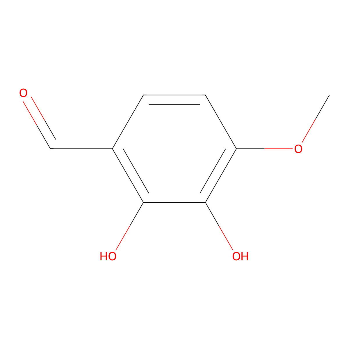 2,3-Dihydroxy-4-methoxybenzaldehyde molecular structure, CAS 4055-69-0