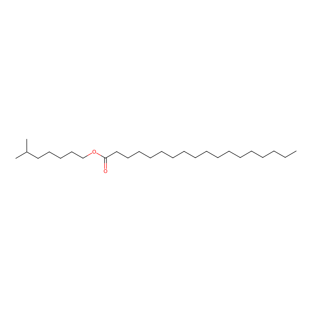 Octadecanoic acid, isooctyl ester molecular structure, CAS 40550-16-1